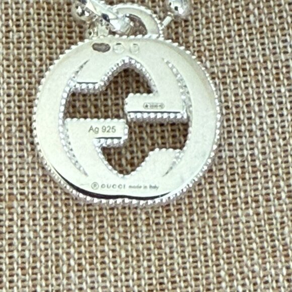 Gucci Silver 925 Interlocking GG Silver‎ Necklace, NWT, style 479219 - Picture 4 of 15